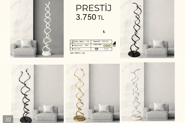PRESTİJ Spiral LED Lambader