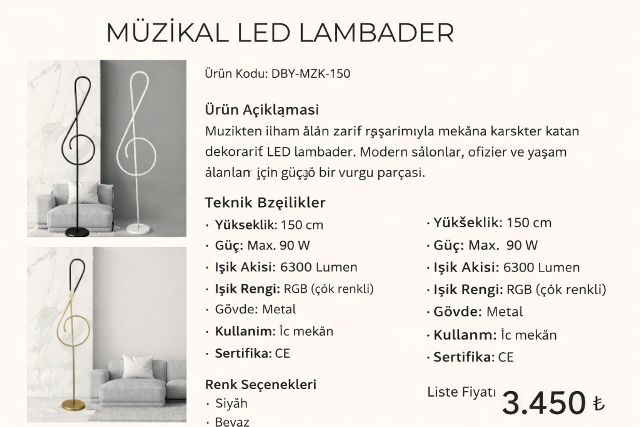 MÜZİKAL LED LAMBADER