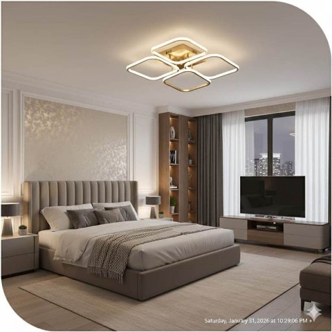 MODERN 4 KARE LED AVİZE 