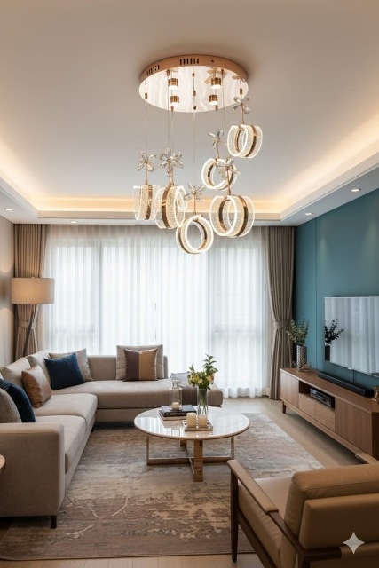 MODERN LED 7 LI SARKIT AVİZE 3 RENKLİ 