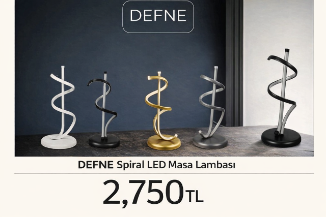 DEFNE Spiral LED Masa Lambası