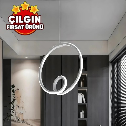 Orcen Tekli Beyaz Modern Beyaz Ledli Avize