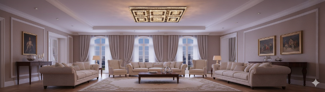  MODERN KARE KRİSTAL TAŞLI LED AVİZE 