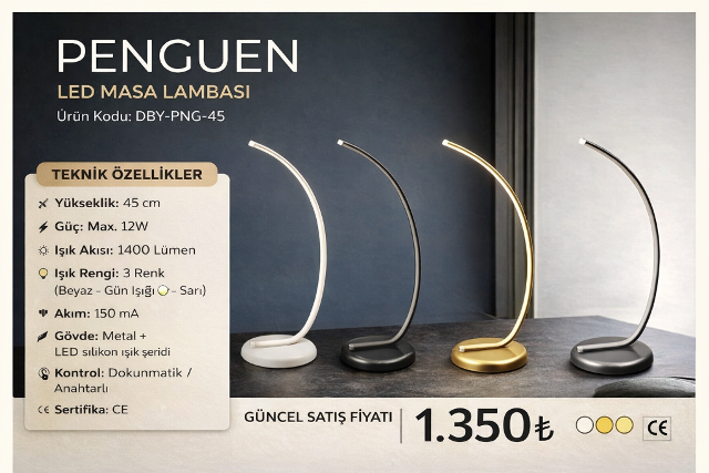 PENGUEN LED MASA LAMBASI