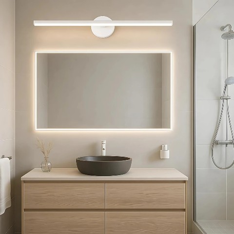 Domino Beyaz 60 cm Günışığı Ledli Duvar Lambası Aplik Tablo Ayna Banyo Apliği