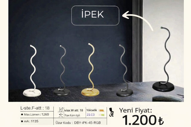 İPEK – Dekoratif LED Masa Lambası