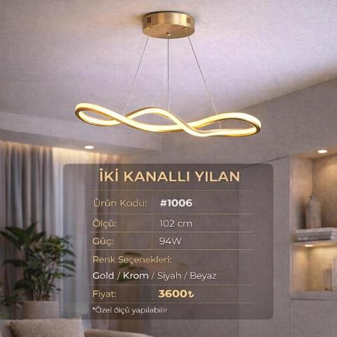İki Kanallı Yılan LED Sarkıt Avize