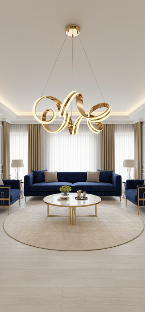 2 ŞERİTLİ MODERN LED SARKITLI AVİZE 3 RENGLİ 